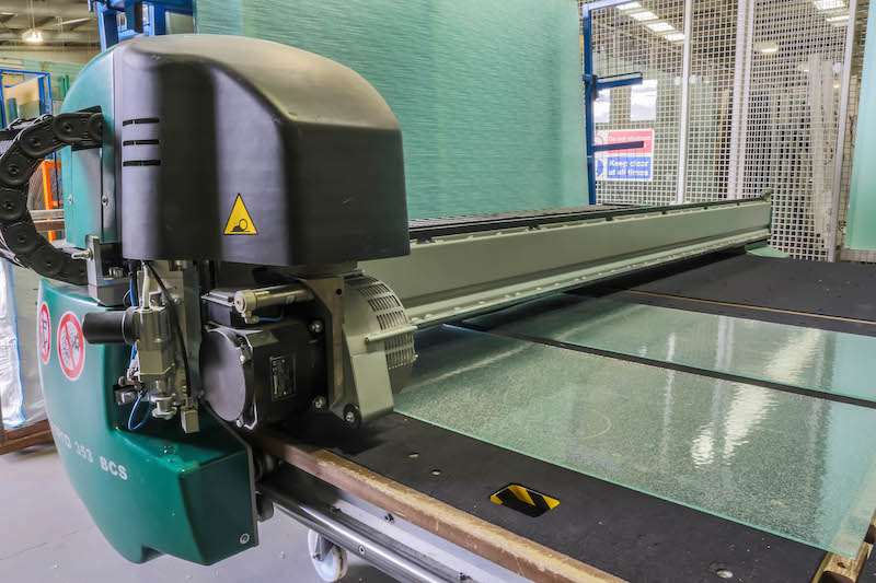 Laminate glass in production at Glasscraft